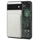 For Google Pixel 6 Pro Denior Crocodile Texture Holder Electroplating Phone Case(White) - 1