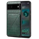 For Google Pixel 6a Denior Crocodile Texture Holder Electroplating Phone Case(Green) - 1