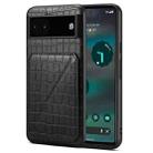 For Google Pixel 6a Denior Crocodile Texture Holder Electroplating Phone Case(Black) - 1