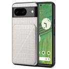 For Google Pixel 7 Denior Crocodile Texture Holder Electroplating Phone Case(White) - 1