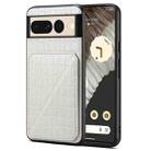 For Google Pixel 7 Pro Denior Crocodile Texture Holder Electroplating Phone Case(White) - 1