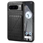 For Google Pixel 8 Pro Denior Crocodile Texture Holder Electroplating Phone Case(Black) - 1