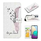 For OPPO A17 Oil Embossed 3D Drawing Leather Phone Case(Feather) - 1