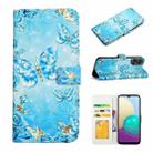 For OPPO A58 Oil Embossed 3D Drawing Leather Phone Case(Blue Butterflies) - 1