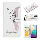 For OPPO A58 Oil Embossed 3D Drawing Leather Phone Case(Feather) - 1