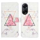 For OPPO A98 5G Oil Embossed 3D Drawing Leather Phone Case(Triangular Marble) - 1