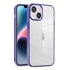 For iPhone 14 Plus Ice Color Clear Acrylic Hybrid TPU Phone Case(Transparent Purple) - 1