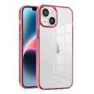 For iPhone 14 Plus Ice Color Clear Acrylic Hybrid TPU Phone Case(Transparent Pink) - 1