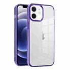 For iPhone 12 Ice Color Clear Acrylic Hybrid TPU Phone Case(Transparent Purple) - 1