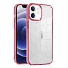 For iPhone 12 Ice Color Clear Acrylic Hybrid TPU Phone Case(Transparent Pink) - 1