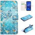 For Huawei Mate 20 lite Oil Embossed 3D Drawing Leather Phone Case(Blue Butterflies) - 1