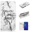 For Huawei P30 lite Oil Embossed 3D Drawing Leather Phone Case(Words Marble) - 1