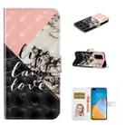 For Huawei P40 Oil Embossed 3D Drawing Leather Phone Case(Stitching Marble) - 1