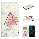 For Huawei P40 lite Oil Embossed 3D Drawing Leather Phone Case(Triangular Marble) - 1