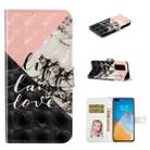 For Huawei P40 Pro Oil Embossed 3D Drawing Leather Phone Case(Stitching Marble) - 1