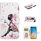 For Huawei P40 Pro Oil Embossed 3D Drawing Leather Phone Case(Flower Fairy) - 1