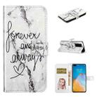 For Huawei P40 Pro Oil Embossed 3D Drawing Leather Phone Case(Words Marble) - 1