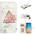 For Huawei P40 Pro Oil Embossed 3D Drawing Leather Phone Case(Triangular Marble) - 1