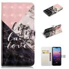 For Huawei P20 Oil Embossed 3D Drawing Leather Phone Case(Stitching Marble) - 1