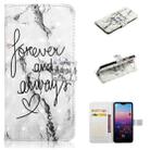 For Huawei P20 Oil Embossed 3D Drawing Leather Phone Case(Words Marble) - 1