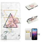 For Huawei P20 Oil Embossed 3D Drawing Leather Phone Case(Triangular Marble) - 1