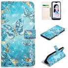 For Honor 10 Oil Embossed 3D Drawing Leather Phone Case(Blue Butterflies) - 1