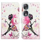 For Honor 90 Oil Embossed 3D Drawing Leather Phone Case(Flower Fairy) - 1