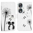 For Honor 90 Oil Embossed 3D Drawing Leather Phone Case(Couple Dandelion) - 1