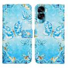 For Honor 90 Lite Oil Embossed 3D Drawing Leather Phone Case(Blue Butterflies) - 1