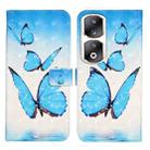 For Honor 90 Pro Oil Embossed 3D Drawing Leather Phone Case(3 Butterflies) - 1