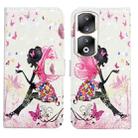 For Honor 90 Pro Oil Embossed 3D Drawing Leather Phone Case(Flower Fairy) - 1