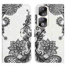 For Honor 90 Pro Oil Embossed 3D Drawing Leather Phone Case(Lace Flower) - 1