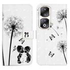 For Honor 90 Pro Oil Embossed 3D Drawing Leather Phone Case(Couple Dandelion) - 1