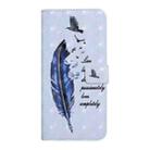 For Honor 200 Pro Oil Embossed 3D Drawing Leather Phone Case(Blue Feather) - 3