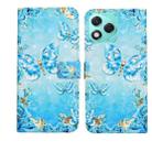 For Honor 400 Lite Global Oil Embossed 3D Drawing Leather Phone Case(Blue Butterflies) - 1