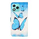 For Honor 400 Lite Global Oil Embossed 3D Drawing Leather Phone Case(3 Butterflies) - 3