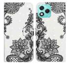 For Honor 400 Lite Global Oil Embossed 3D Drawing Leather Phone Case(Lace Flower) - 1
