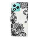For Honor 400 Lite Global Oil Embossed 3D Drawing Leather Phone Case(Lace Flower) - 3