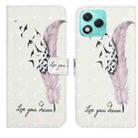 For Honor 400 Lite Global Oil Embossed 3D Drawing Leather Phone Case(Feather) - 1
