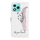 For Honor 400 Lite Global Oil Embossed 3D Drawing Leather Phone Case(Feather) - 3