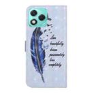 For Honor 400 Lite Global Oil Embossed 3D Drawing Leather Phone Case(Blue Feather) - 3