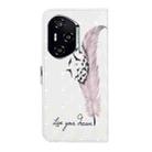 For Honor 400 Pro Global 160.8mm Oil Embossed 3D Drawing Leather Phone Case(Feather) - 3