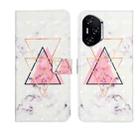 For Honor 400 Pro Global 160.8mm Oil Embossed 3D Drawing Leather Phone Case(Triangular Marble) - 1