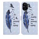 For Honor 400 Pro Global 160.8mm Oil Embossed 3D Drawing Leather Phone Case(Blue Feather) - 1
