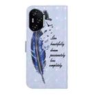 For Honor 400 Pro Global 160.8mm Oil Embossed 3D Drawing Leather Phone Case(Blue Feather) - 3