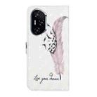 For Honor 400 Global 156.5mm Oil Embossed 3D Drawing Leather Phone Case(Feather) - 3