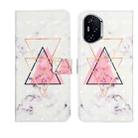For Honor 400 Global 156.5mm Oil Embossed 3D Drawing Leather Phone Case(Triangular Marble) - 1