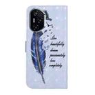 For Honor 400 Global 156.5mm Oil Embossed 3D Drawing Leather Phone Case(Blue Feather) - 3