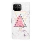 For Honor X6c 4G Oil Embossed 3D Drawing Leather Phone Case(Triangular Marble) - 3
