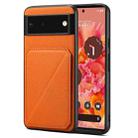 For Google Pixel 6 Denior Calf Texture Holder Electroplating Phone Case(Orange) - 1